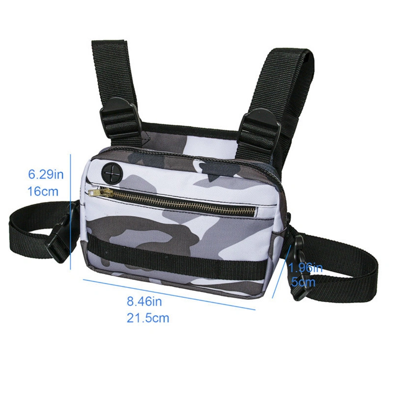 Front Chest Bag Multipurpose Sport Vest Bag Water Resistant Daypack Nylon Tactical Chest Rig Bag with Earphone Hole Outdoor Travel for Men Women Bl13154