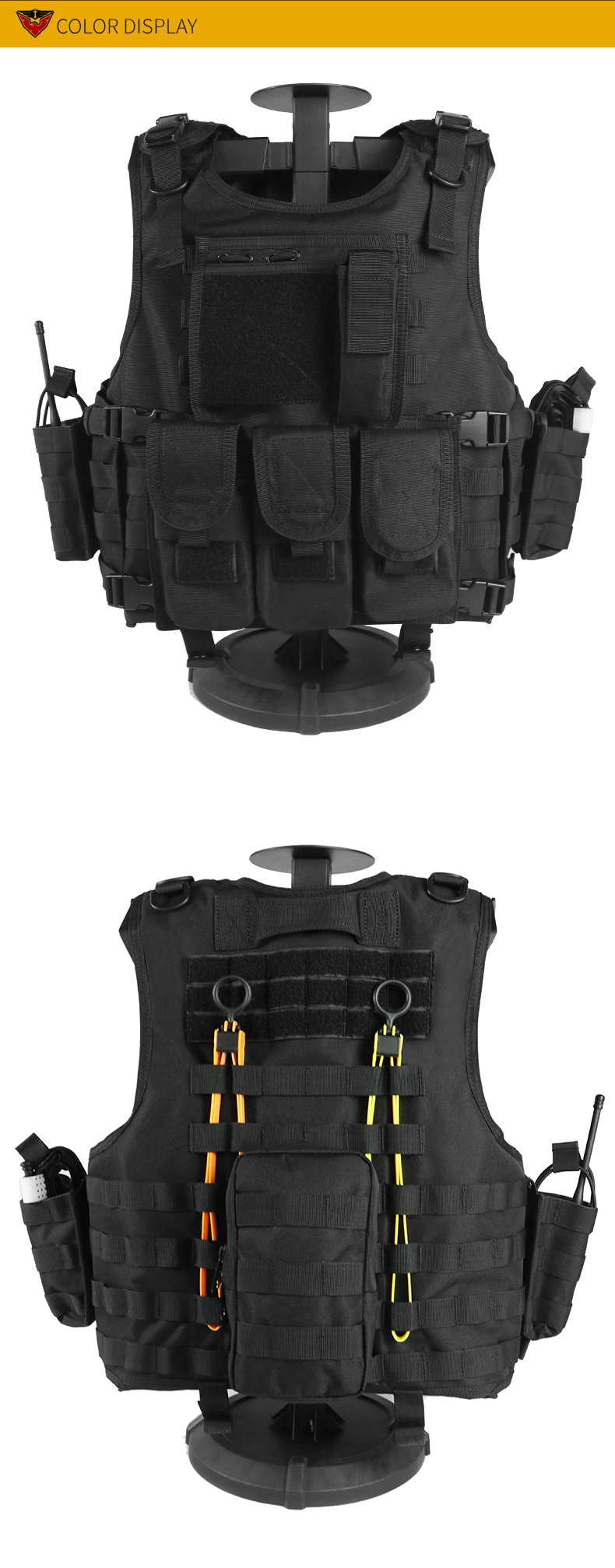 Manufacturer Specializing in The Design of Quick-Release Safety Protective Equipment for Outdoor Military Training Black Camouflage Tactical Vest
