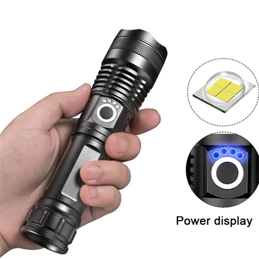 Powerful Lights Ultra Bright 18650 LED Flashlight Lamp USB Rechargeable Mini Flash Light Tactical Light Zoom Camp Torch