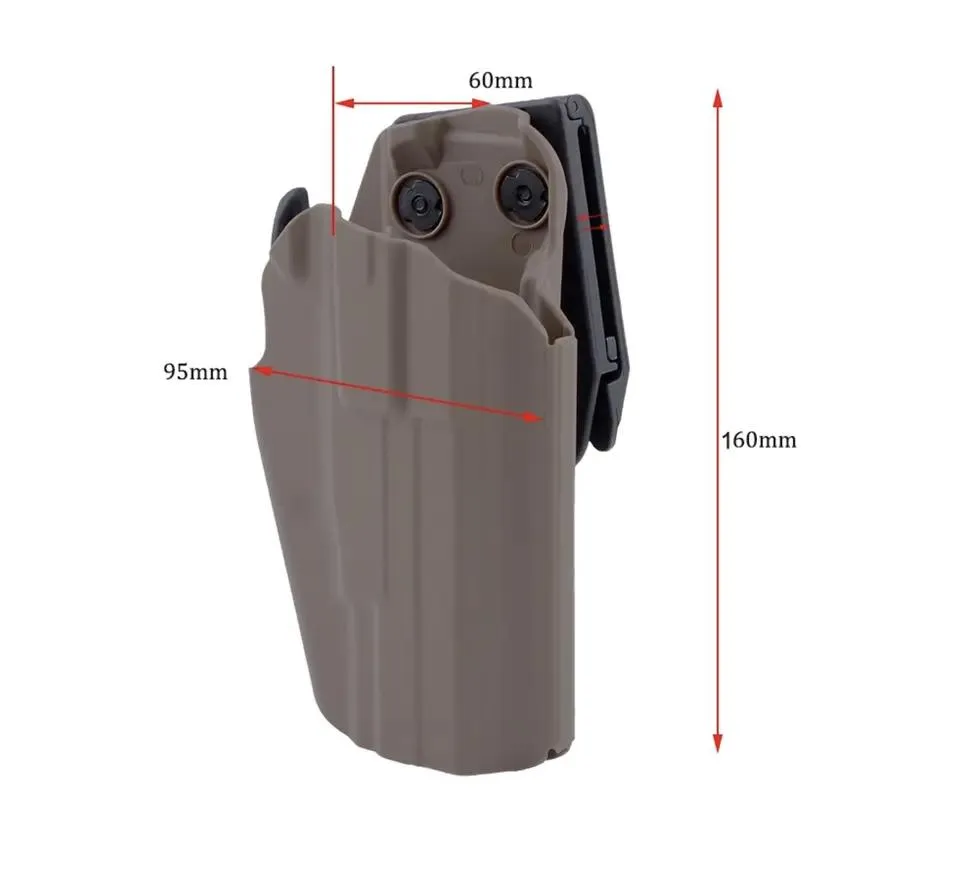 Holster de jambe de pistolet de sac de taille militaire tactique en polyester kaki