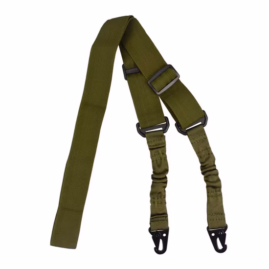 Élingue tactique noire multifonctionnelle à deux points avec corde de pistolet en nylon de corde de mission