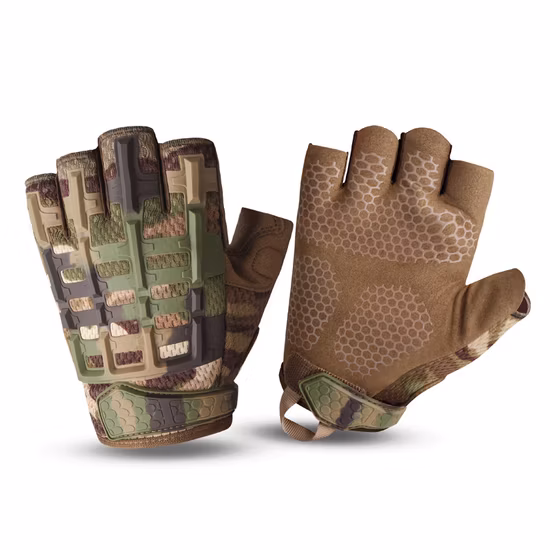 Gants tactiques de combat en nylon demi-doigt résistants à l'abrasion de haute qualité Gl643